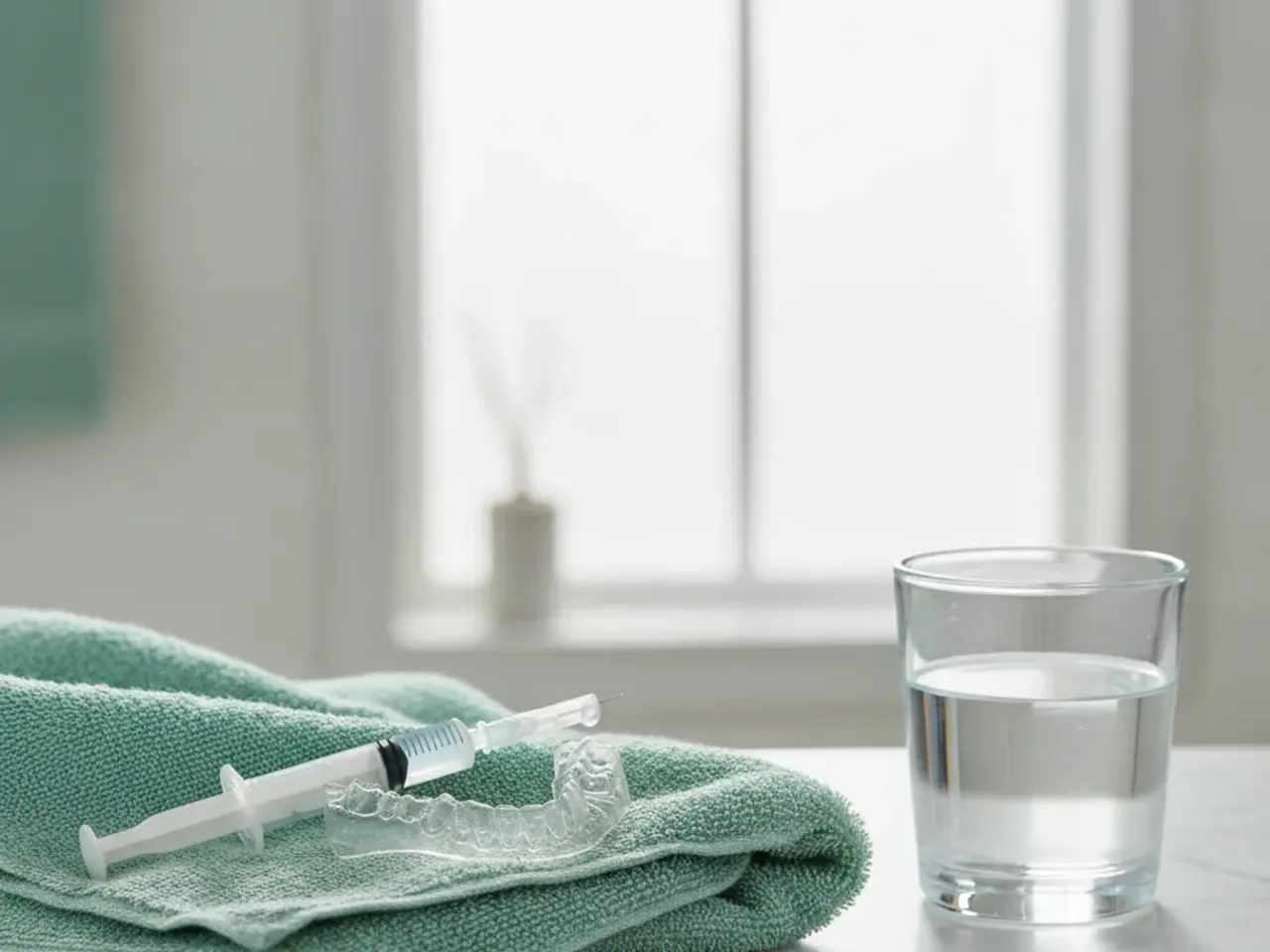 Moldeira de clareamento dental e seringa